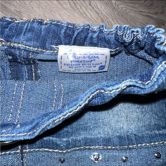 Build a Bear Workshop Blue Denim Jean Skirt Rhinestone Jeweled BABW RARE HTF - Picture 3 of 3
